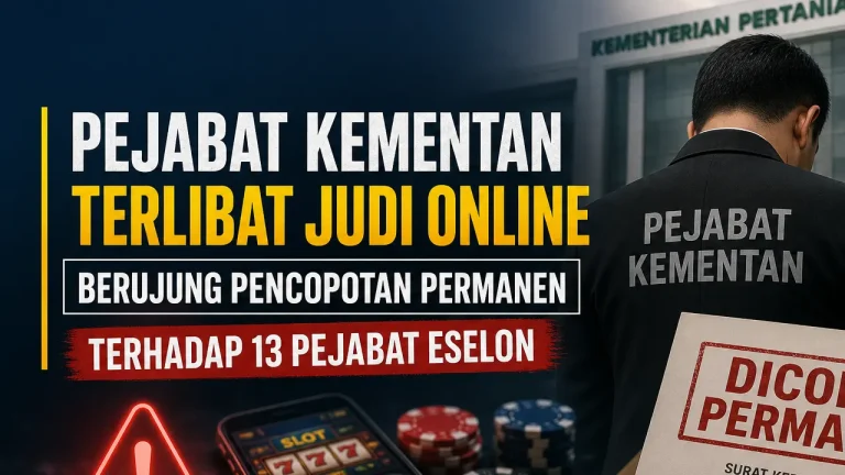 Pejabat Kementan Terlibat Judi Online Berujung Pencopotan Permanen terhadap 13 Pejabat Eselon